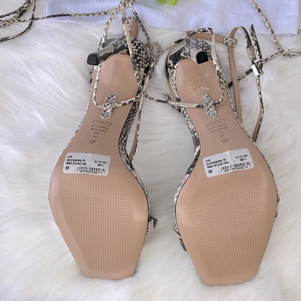 SCHUTZ‎ “Vikki” Snakeskin Strappy Heels - Picture 11 of 12